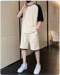 Men Cotton Tracksuit White Black