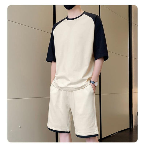 Men Cotton Tracksuit White Black