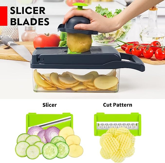 Vegetable Chopper, Cutter and Slicer